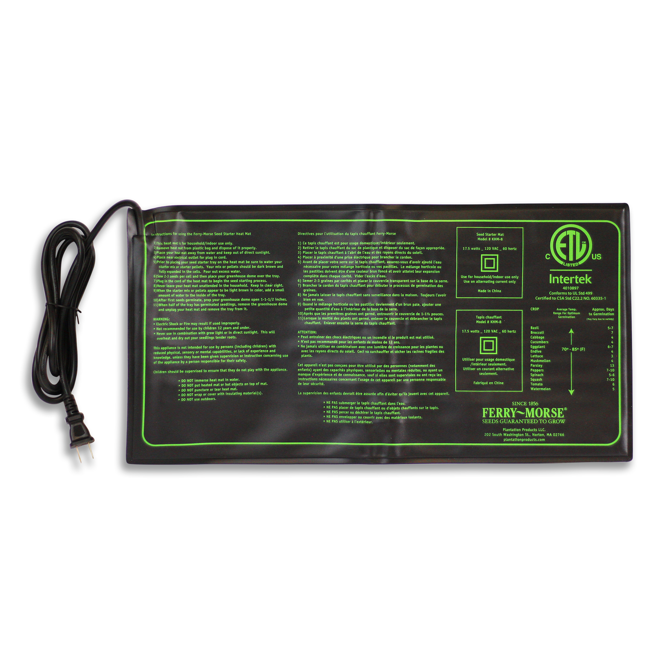 Ferry-Morse Indoor Seed Starter Heat Mat for Improved Germination