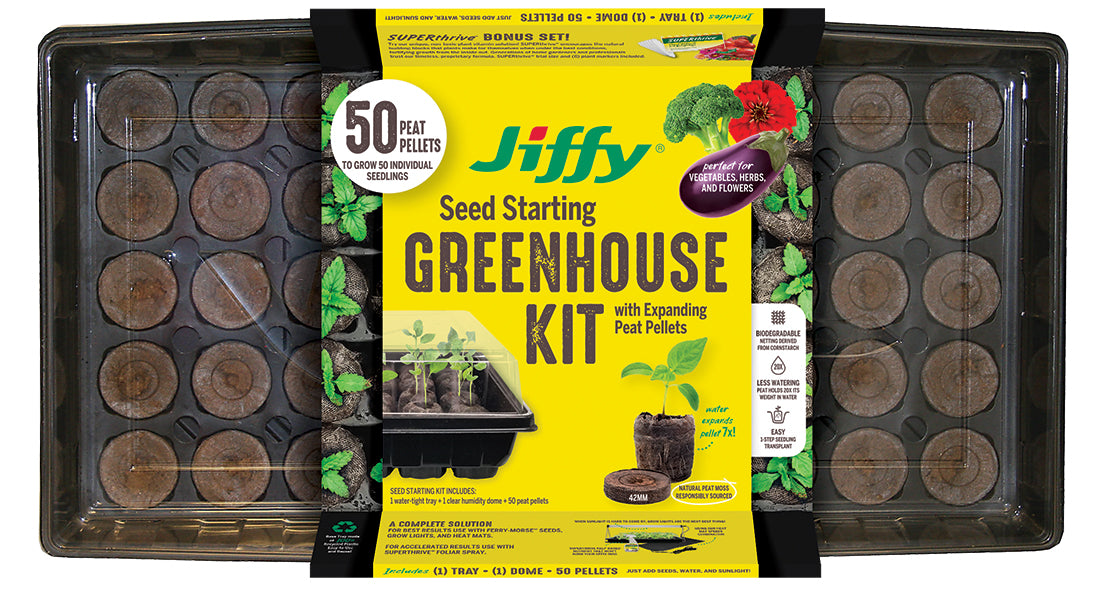 Jiffy Seed Starting Kit, 50 Cell 42mm Peat Pellets