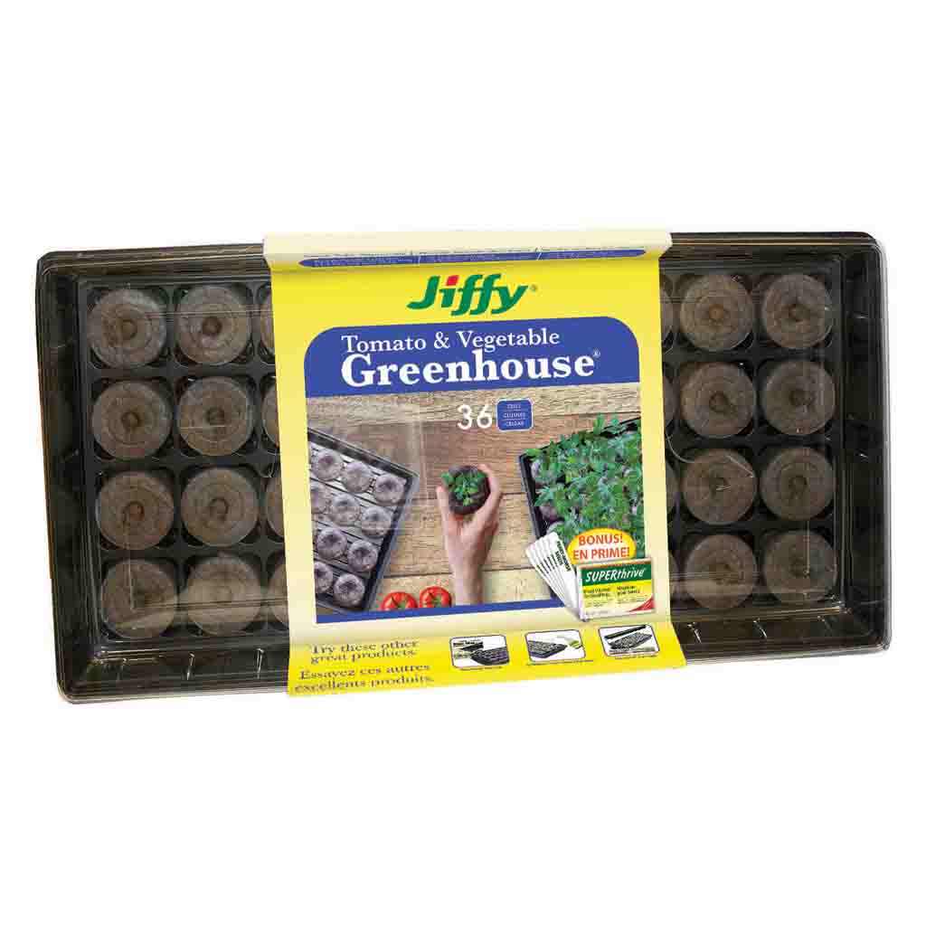 Jiffy 36 Peat Pellet Tomato & Vegetable Greenhouse, 50mm Pellets
