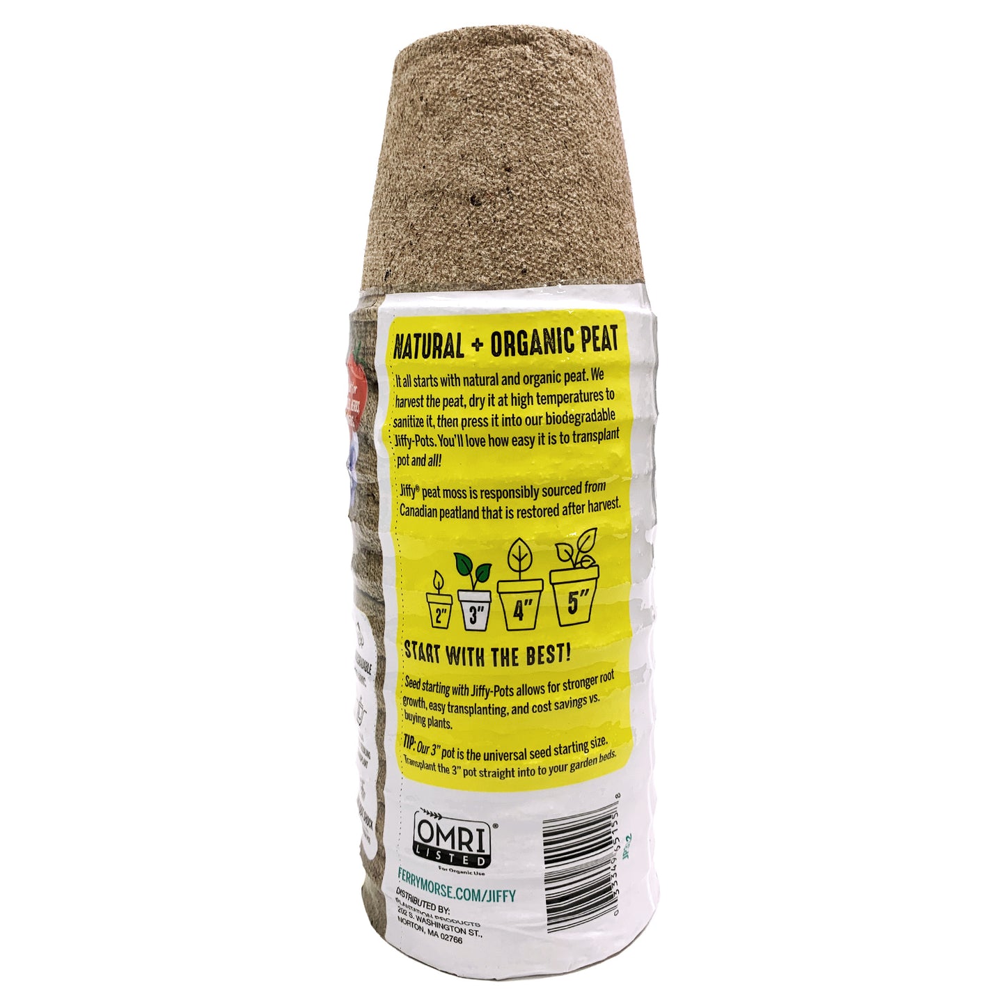 Jiffy Organic Seed Starting 3" Biodegradable Peat Pots, 12 Pack