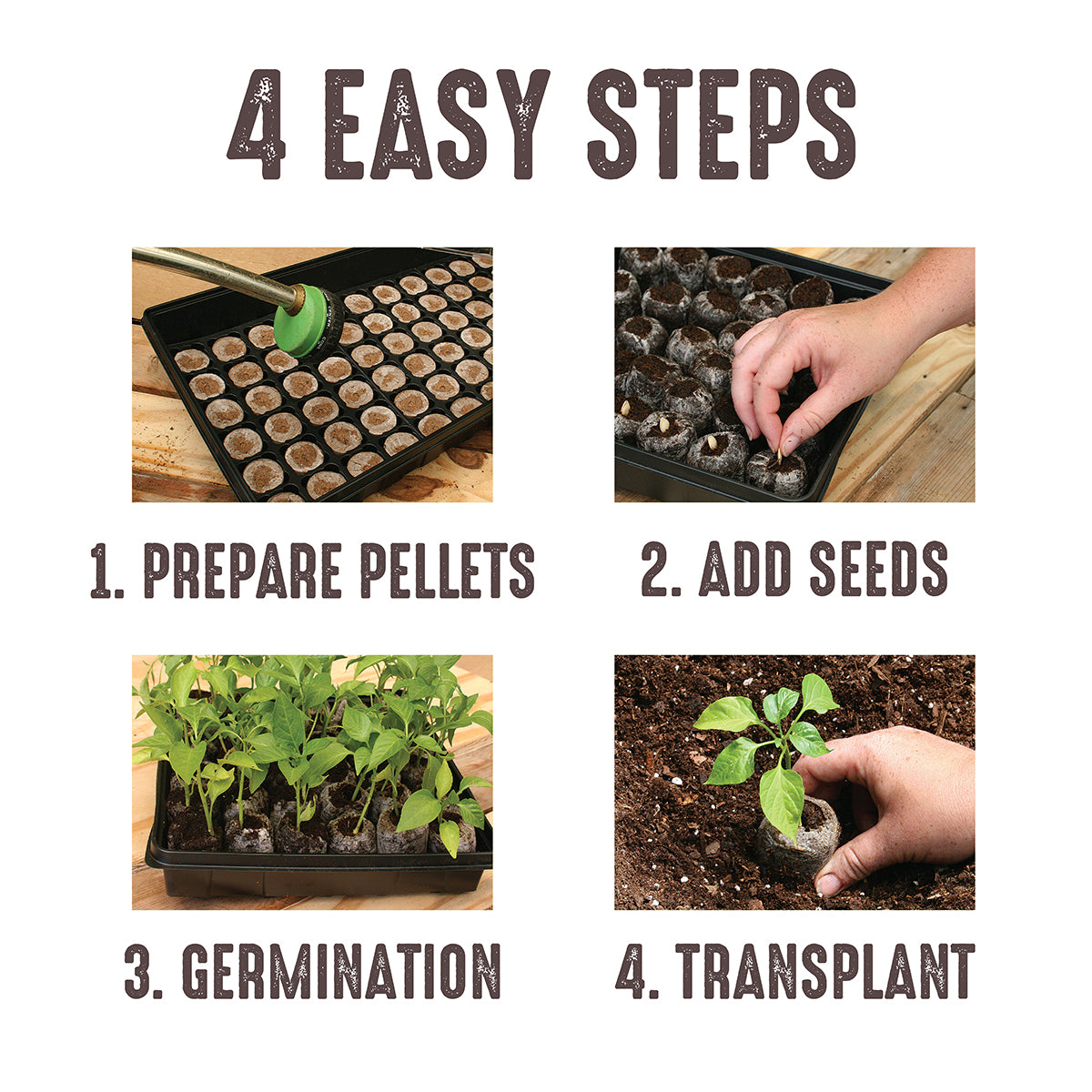 Jiffy Seed Starting Kit, 50 Cell 42mm Peat Pellets