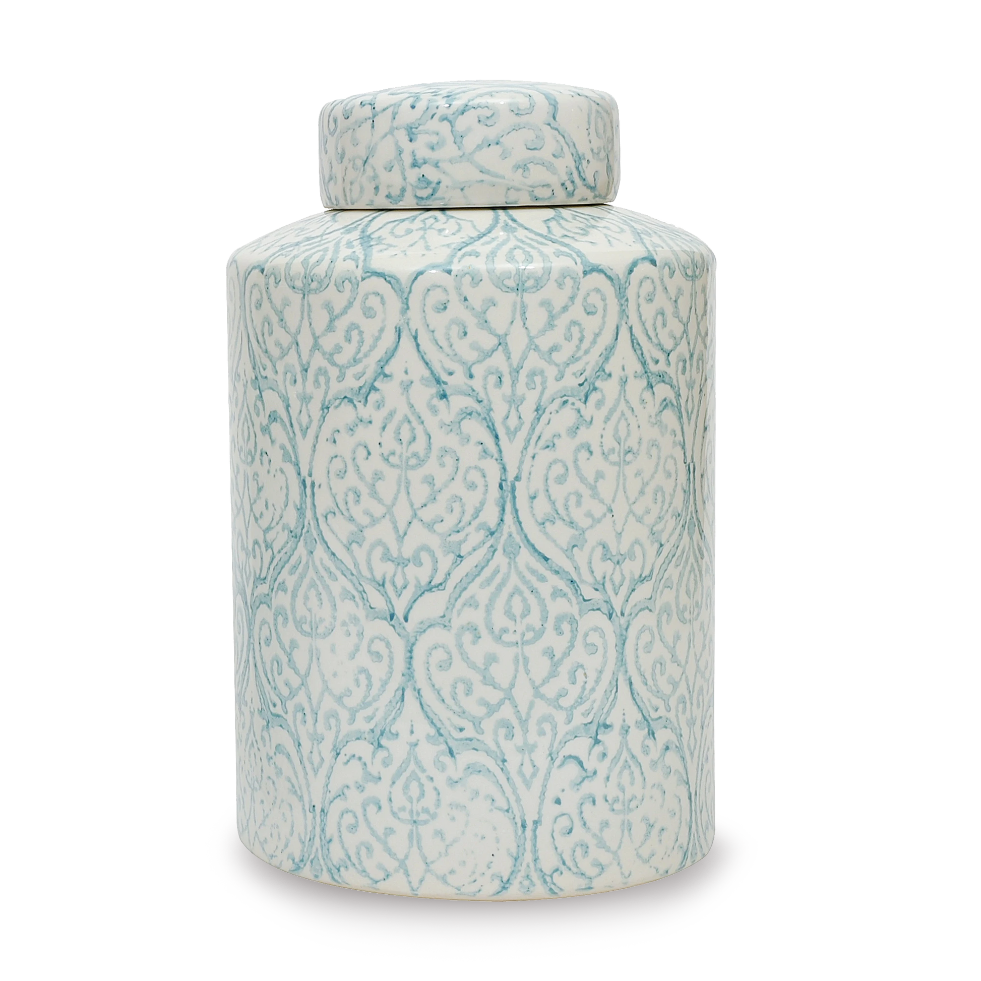 Blue & White Decorative Ginger Jar with Lid
