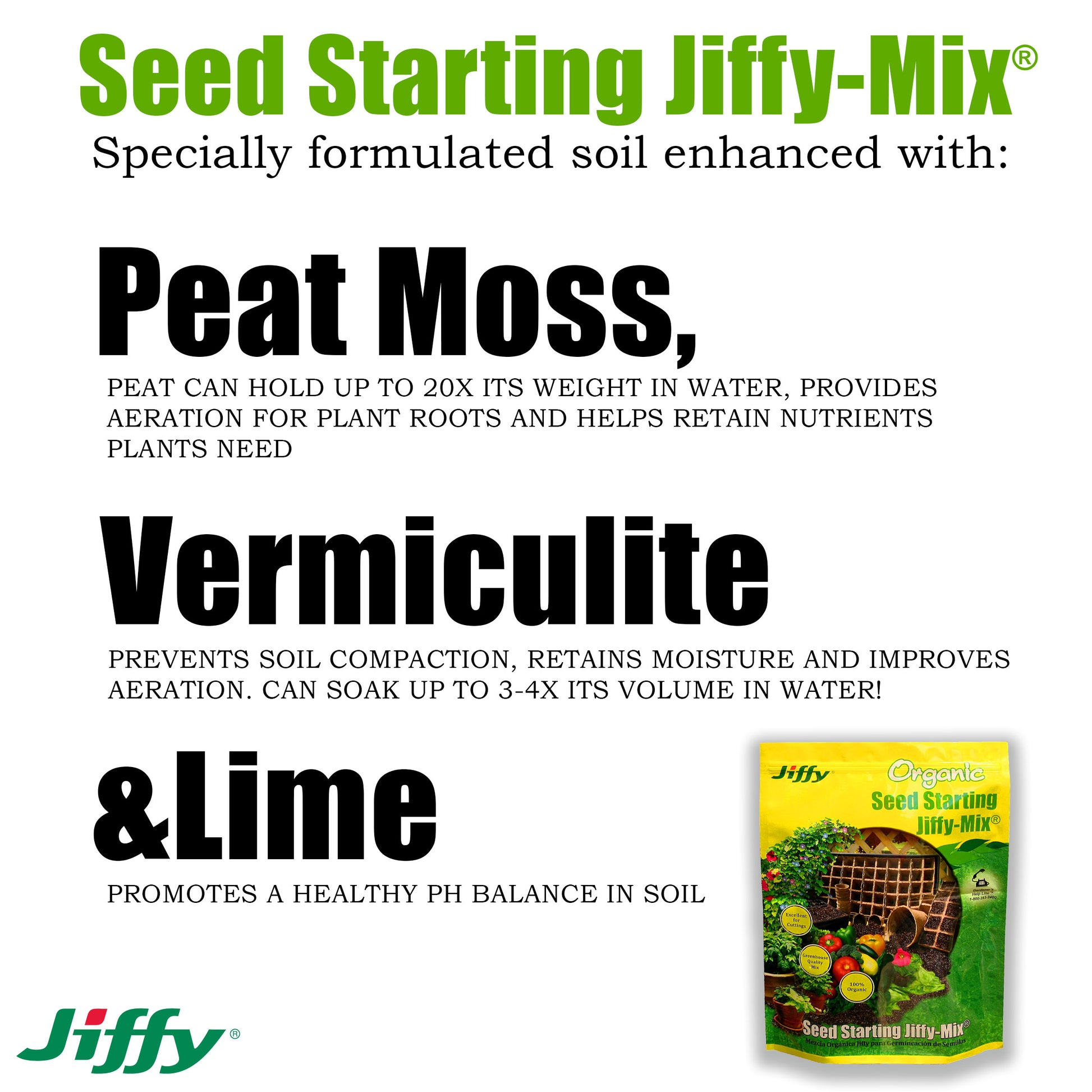 Jiffy Natural & Organic Seed Starting Soil Mix, 10 QT FerryMorse