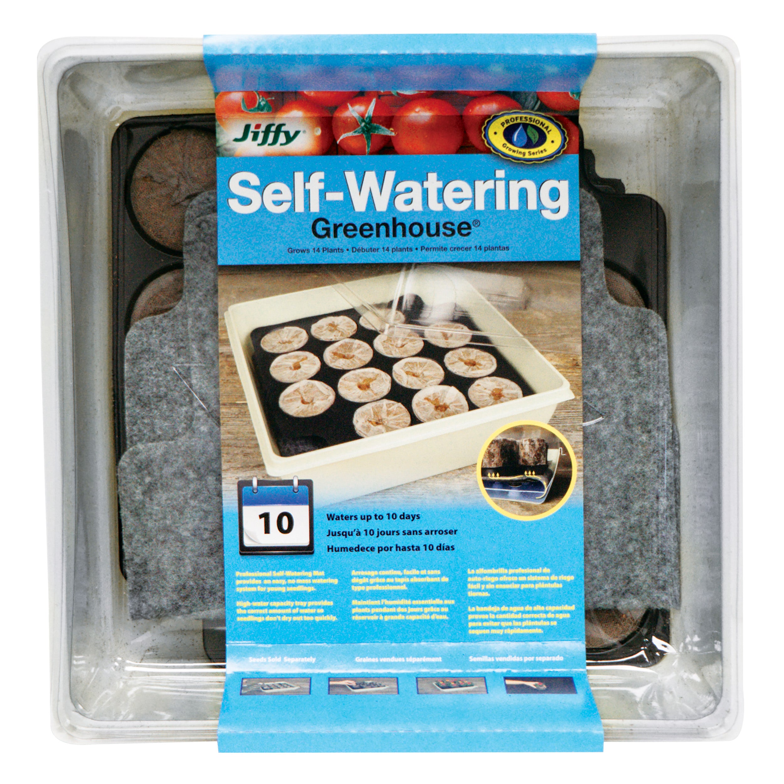 Jiffy Self-Watering Seed Starting Kit, 14 Cell 50mm Peat Pellets