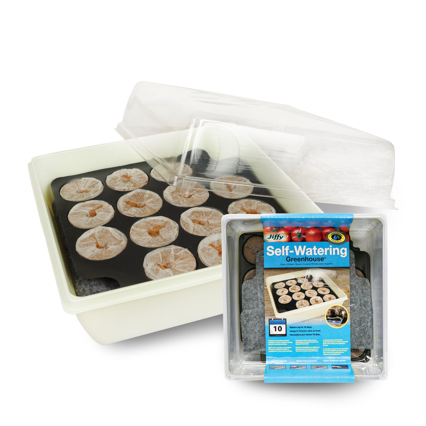 Jiffy Self Watering 50mm Peat Pellet Seed Starting Greenhouse