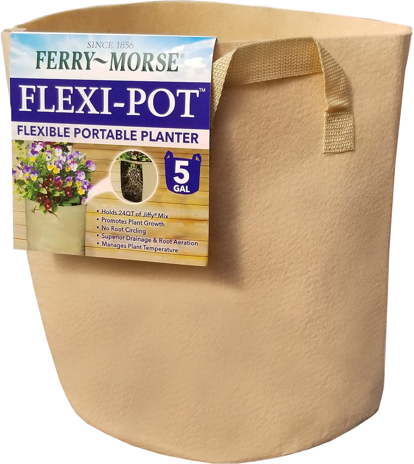Ferry-Morse Flexi Pot 5 Gallon Flexible Portable Planter with Handles