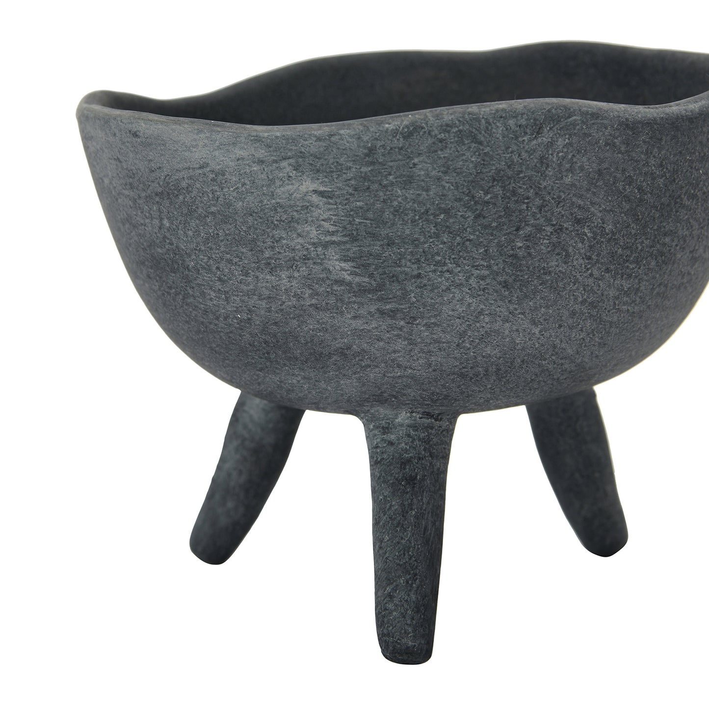 Terracotta Footed Planter 5.5", Matte Black
