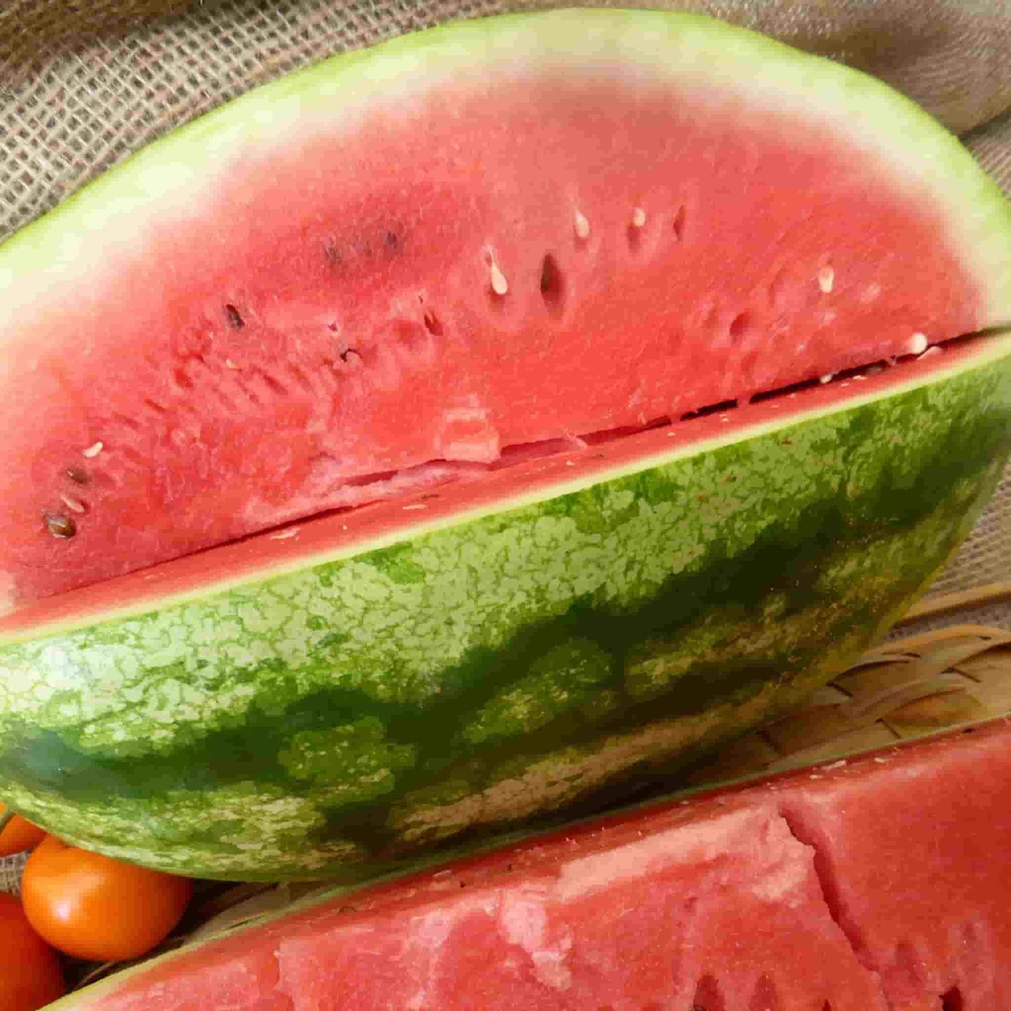 Crimson Sweet watermelon closeup