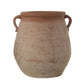 Large Orange & Whitewashed Terracotta Urn