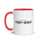 Ceramic mug for gardeners, farmers, homesteaders or agriculturalists in black and white, back view.